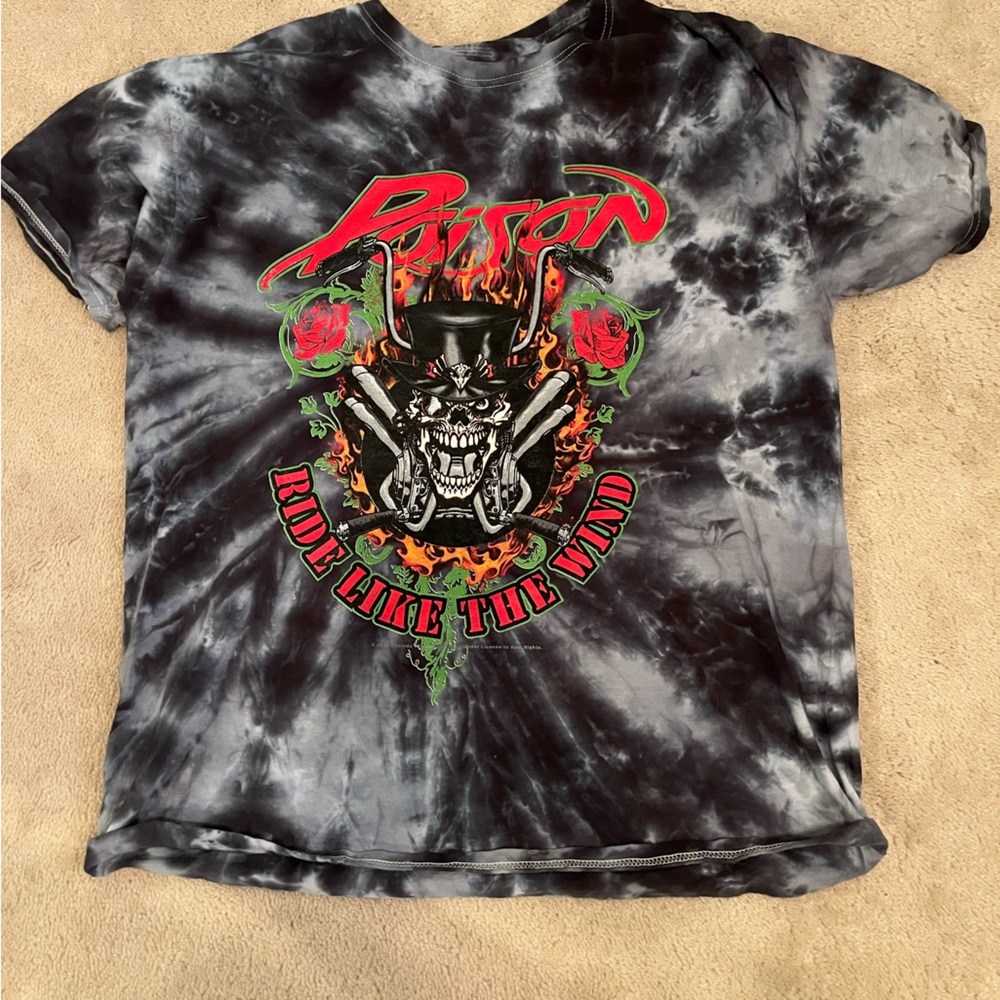 Mens poison t shirt large tye dye